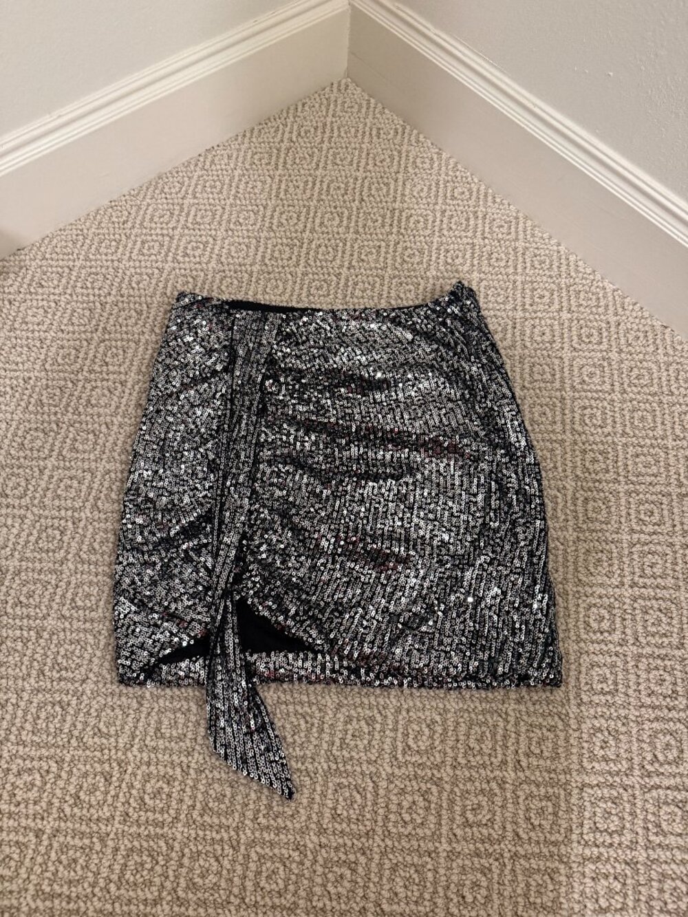Adika silver sequin skirt